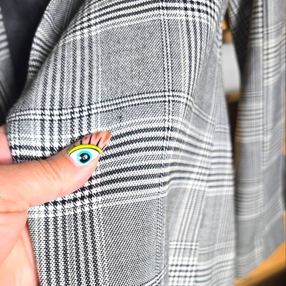 Zara blazer jacket Size:0 Color:Black/White Glen check - Picture 4 of 11